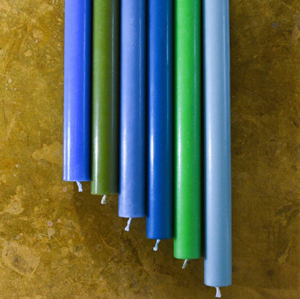 British Colour Standard Eco Dinner Candle in Medici Blue