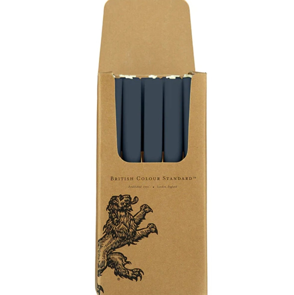British Colour Standard Eco Dinner Candle in Gunmetal Grey