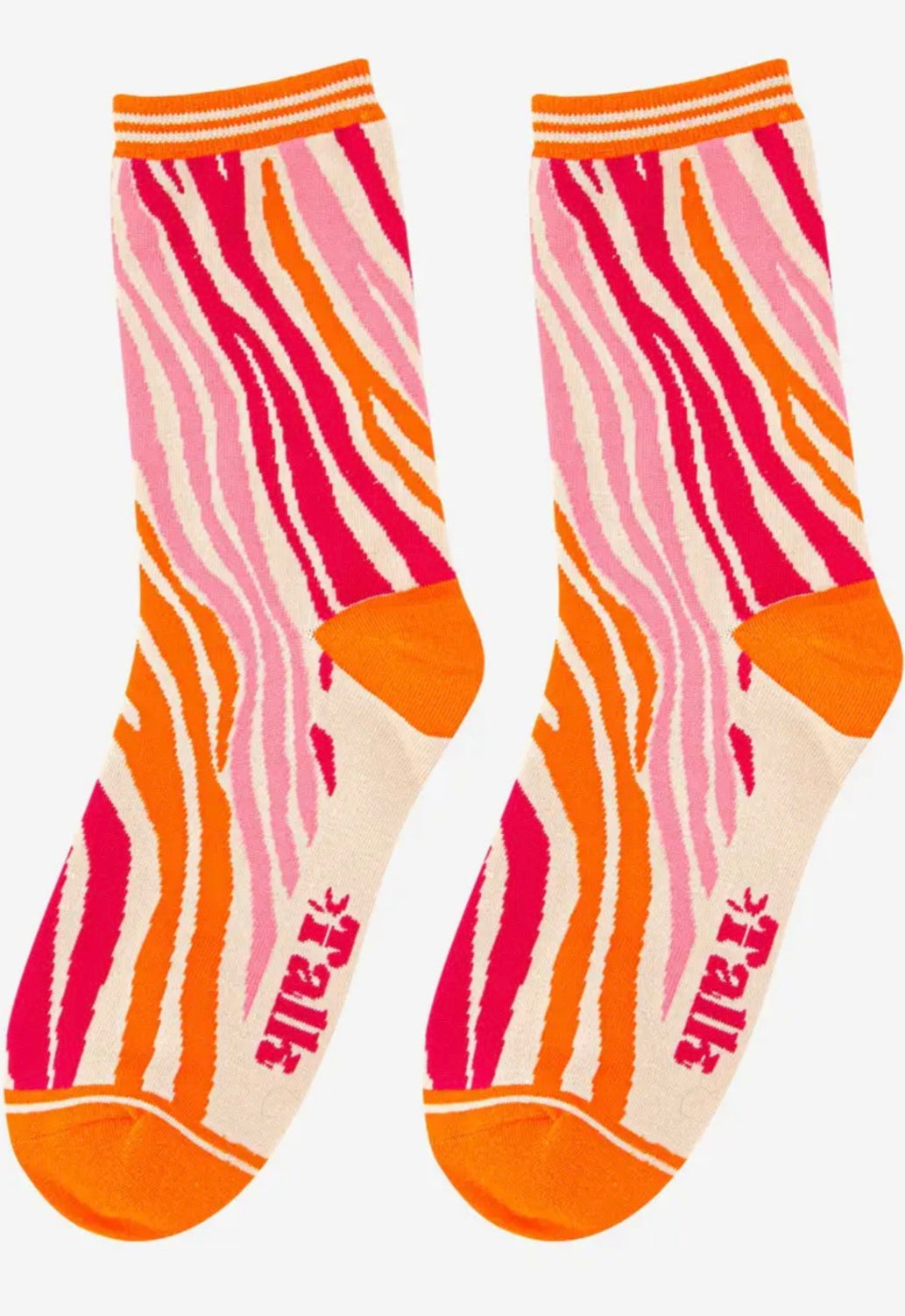 Zebra Orange Bamboo Socks