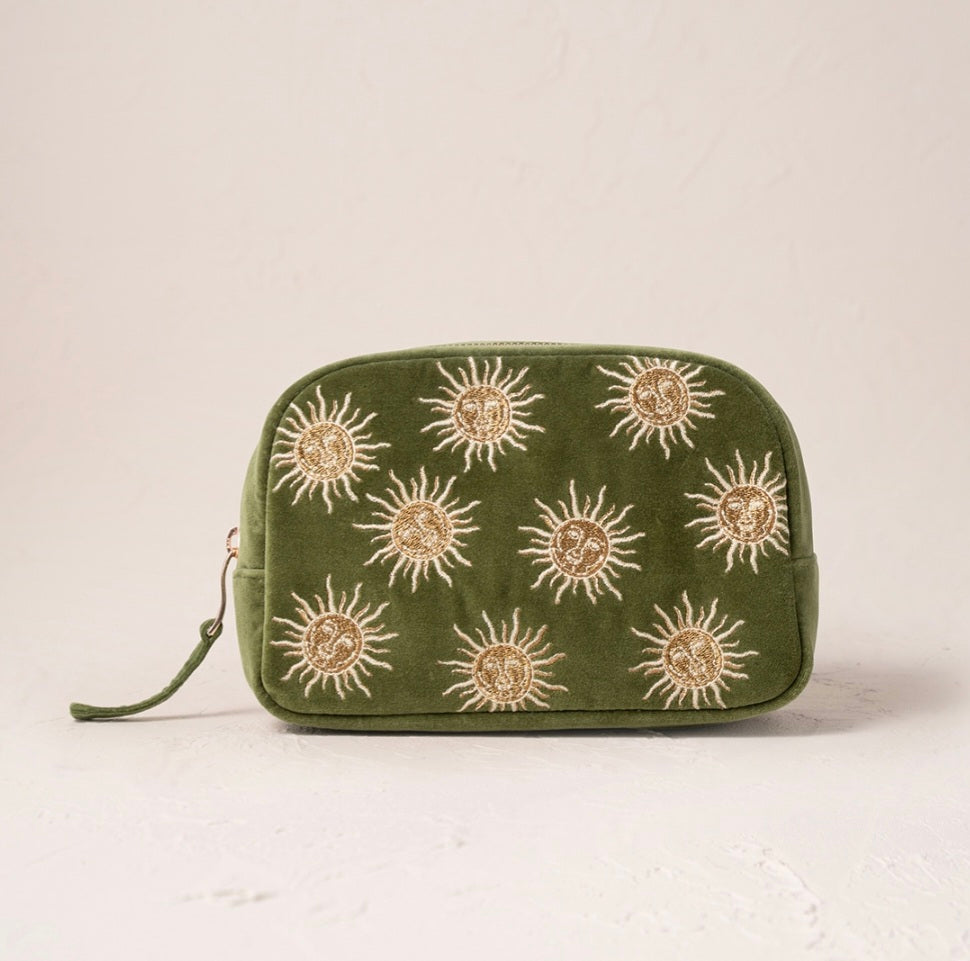Sun Goddess Makeup Bag in Fern Green