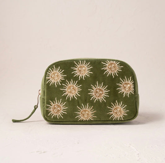 Sun Goddess Makeup Bag in Fern Green