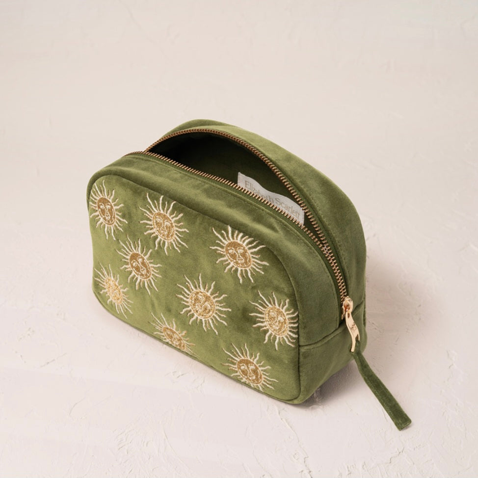 Sun Goddess Makeup Bag in Fern Green