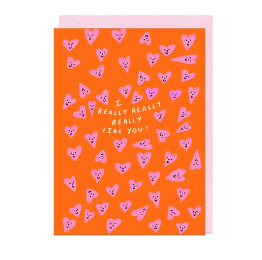 Really Like You Heart Card