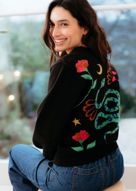 Sugarhill Brighton Adrian Snake Floral Cardigan