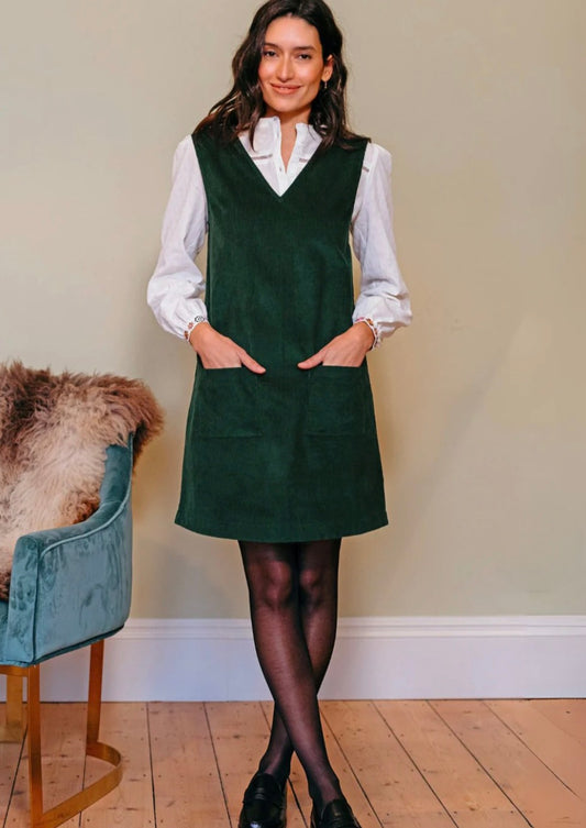 Sugarhill Brighton Kacy Green Cord Tunic Dress