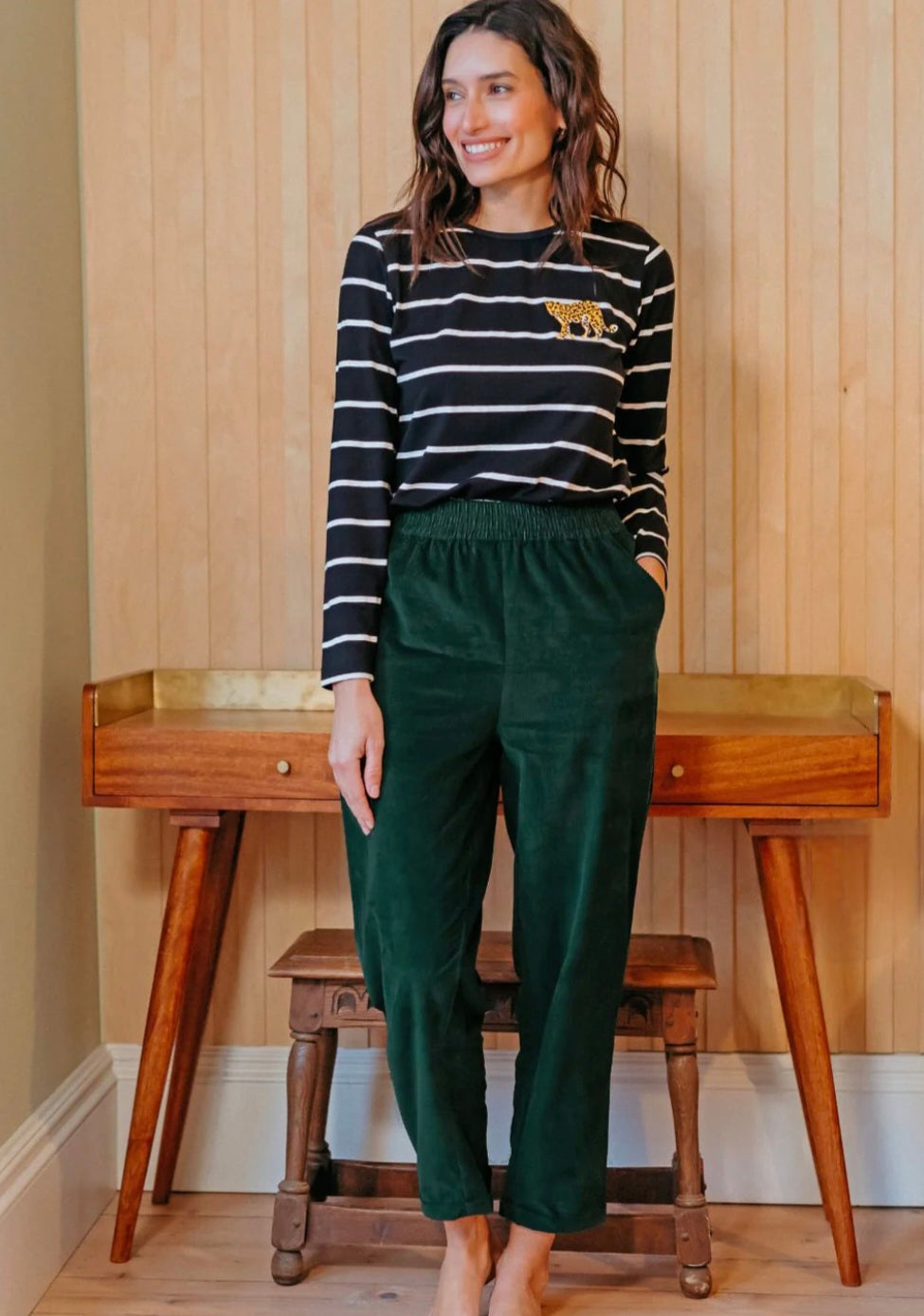 Sugarhill Brighton Vonnie Green Cord Trousers