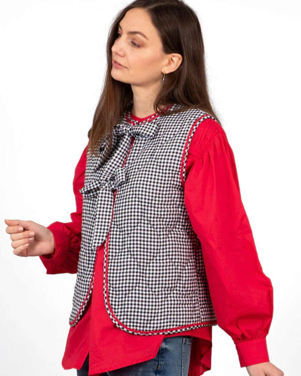 Noa Quilted Cotton Gilet - Gingham