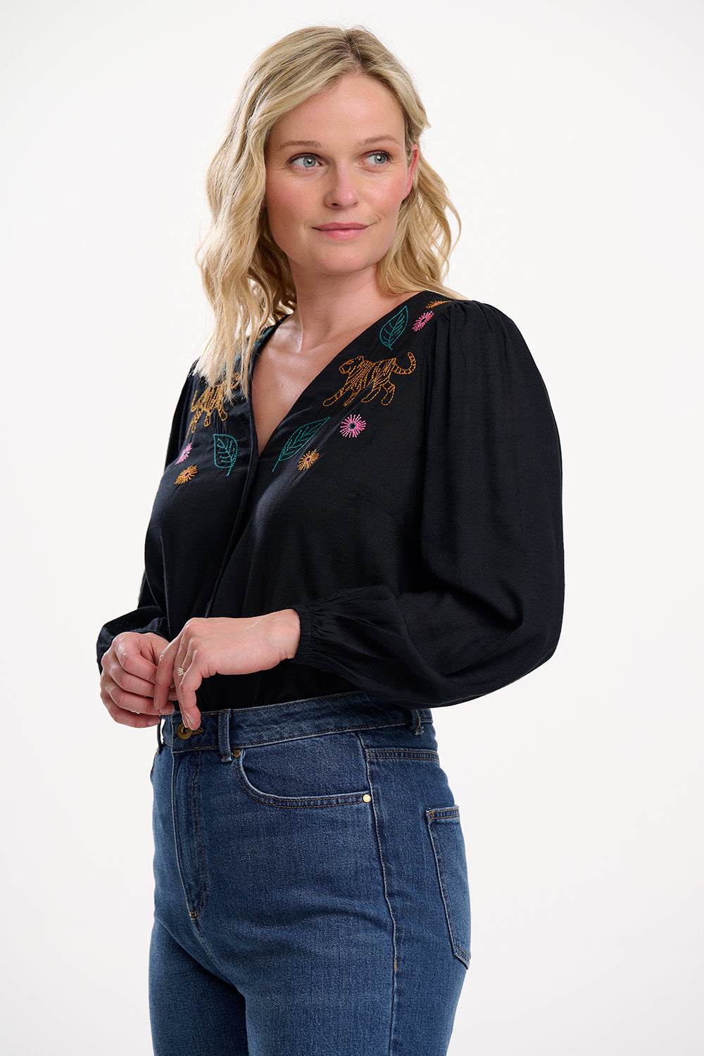 Sugarhill Brighton Dawn Tiger Embroidery Blouse