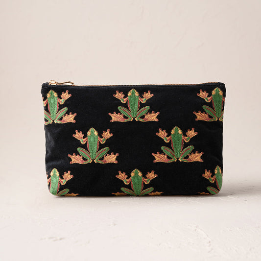 Tree Frogs Everyday Pouch in Charcoal