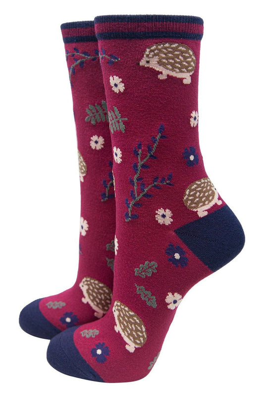 Hedgehog Woodland Bamboo Socks