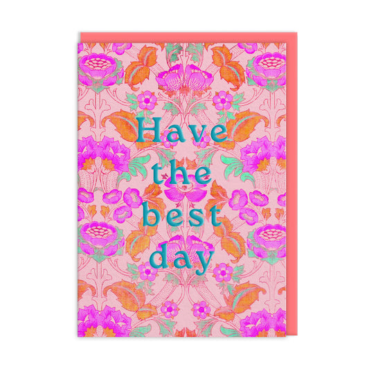 Neon Floral Arts & Crafts Birthday Card