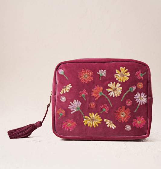 Wildflower Wash Bag in Dry Rose
