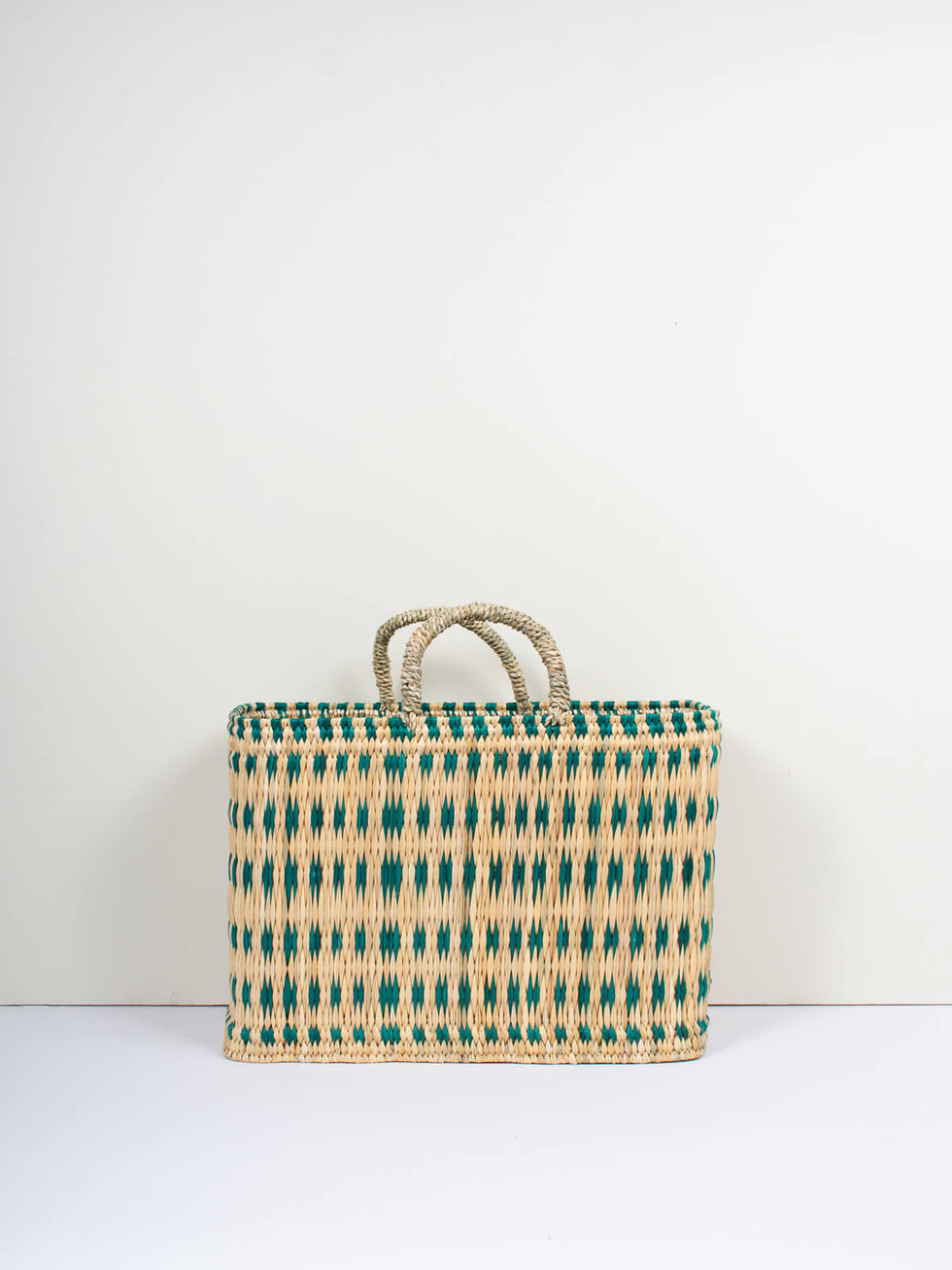 Bohemia Large Woven Reed Basket  - Green