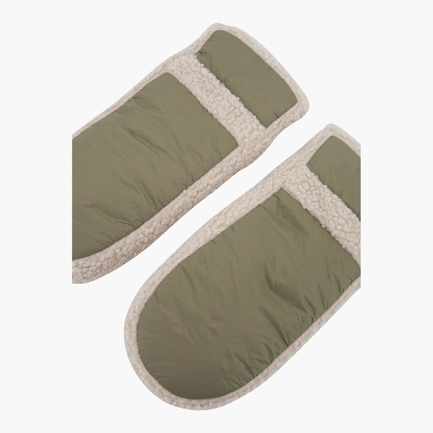 Orla Olive Borg Trim Mittens