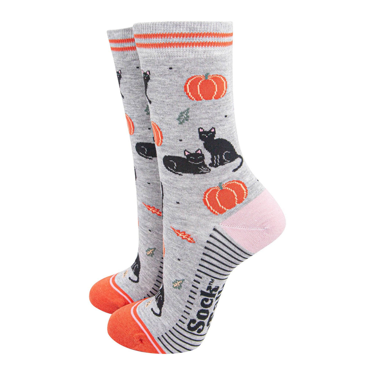 Black Cats & Pumpkins Bamboo Socks