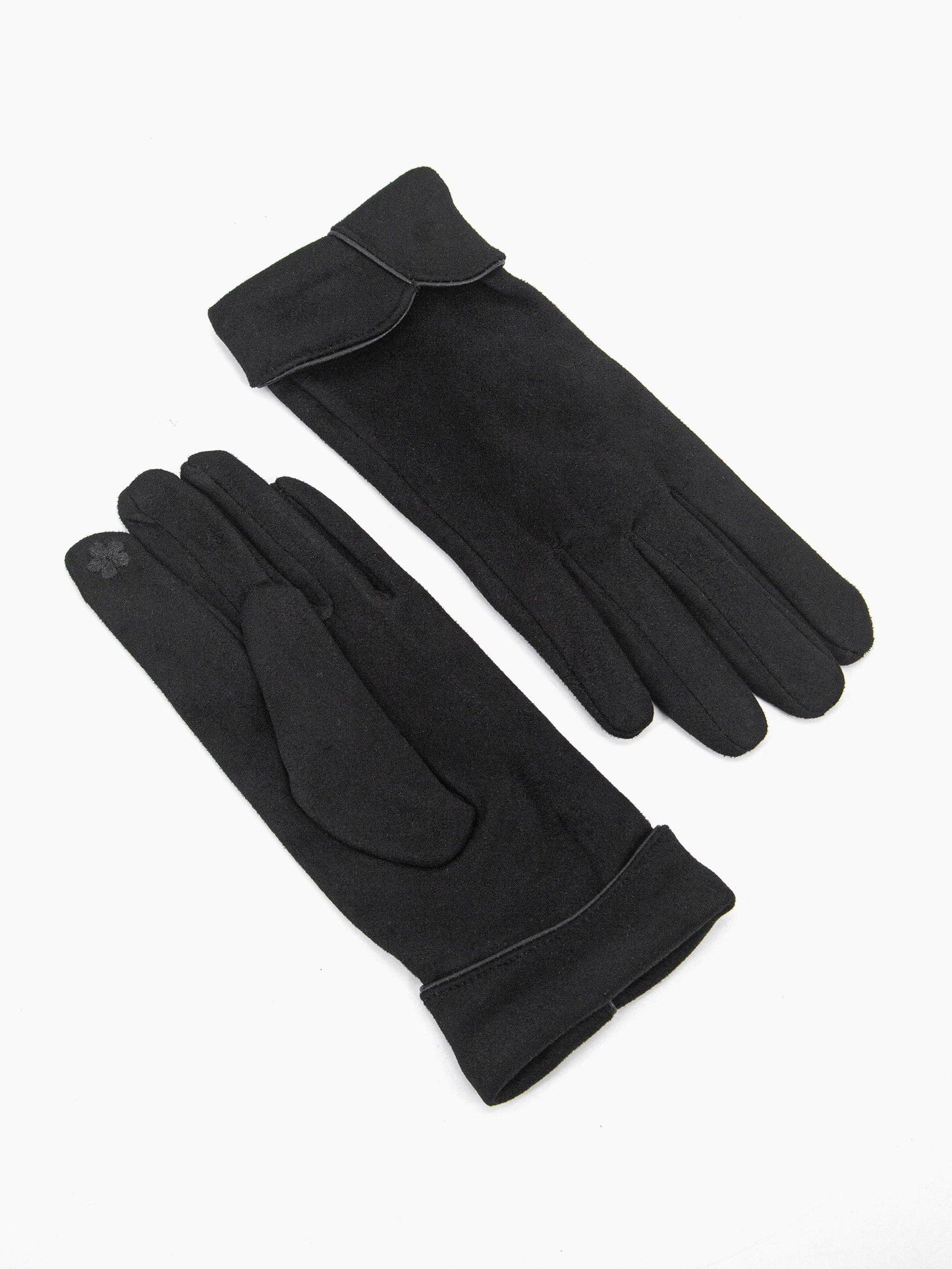 Tori Scalloped Cuff Gloves in Black