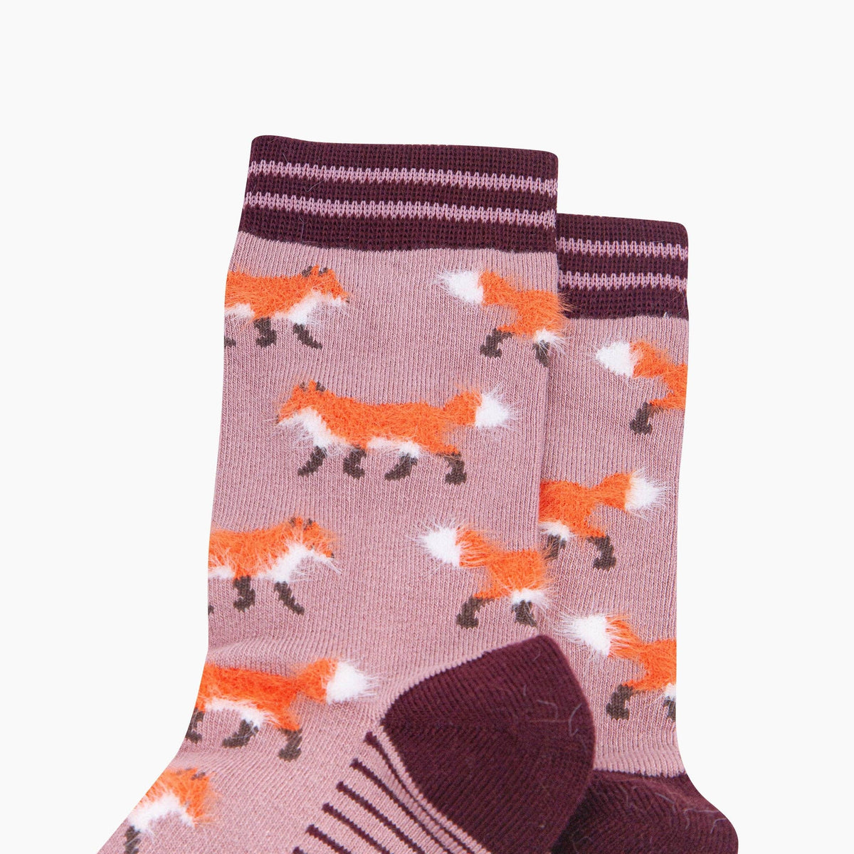 Pink Fox Fluffy Bamboo Socks
