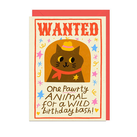 Wanted! Pawty Animal Card