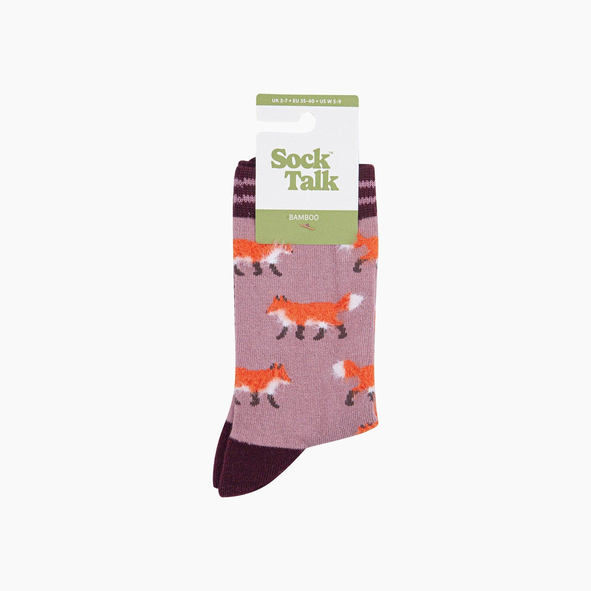 Pink Fox Fluffy Bamboo Socks