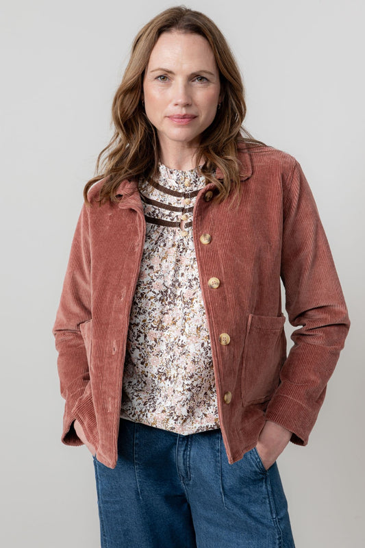 Lily & Me Ash Jumbo Cord Jacket Antique Rose
