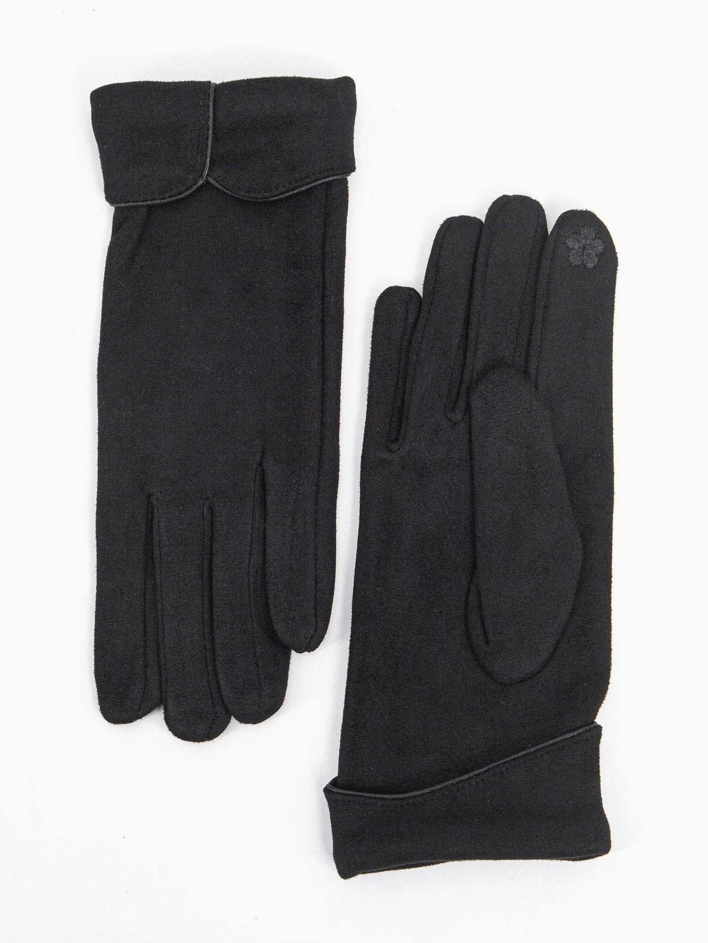 Tori Scalloped Cuff Gloves in Black