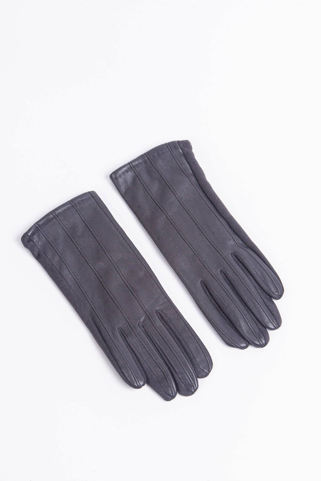 Vertical Stitch Gloves in Grey