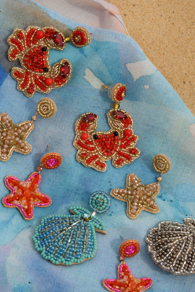 My Doris Beaded Starfish Earrings