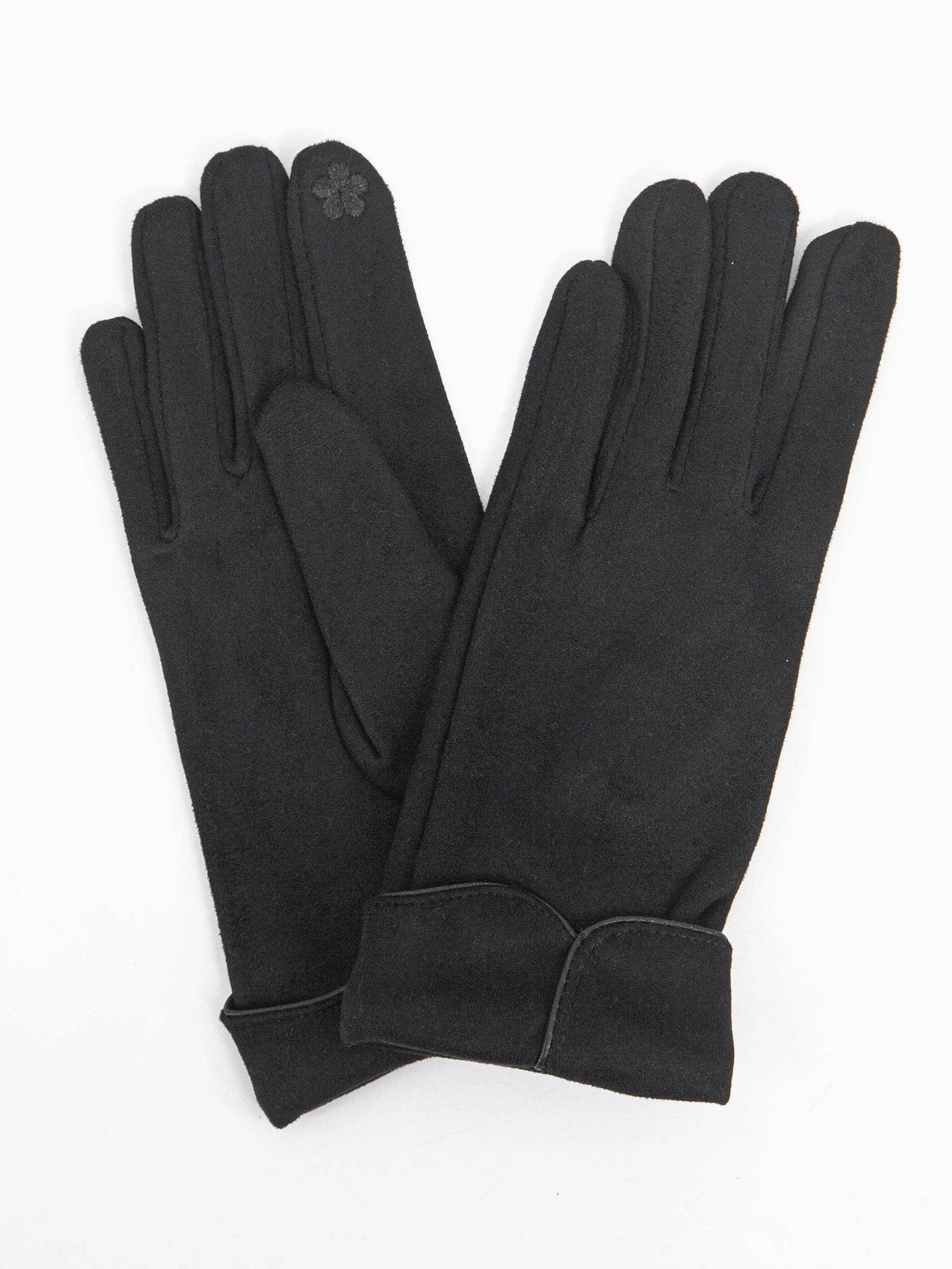 Tori Scalloped Cuff Gloves in Black