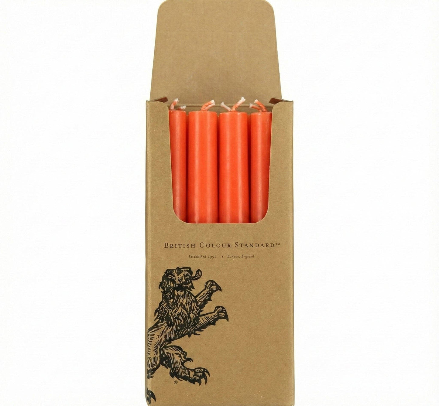 British Colour Standard Eco Dinner Candle Poppy Red