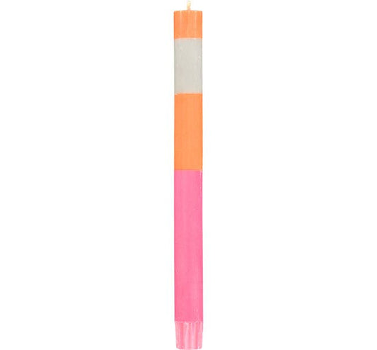 ABSTRACT Striped Orange Flame, Neyron & Willow Eco Dinner Candle