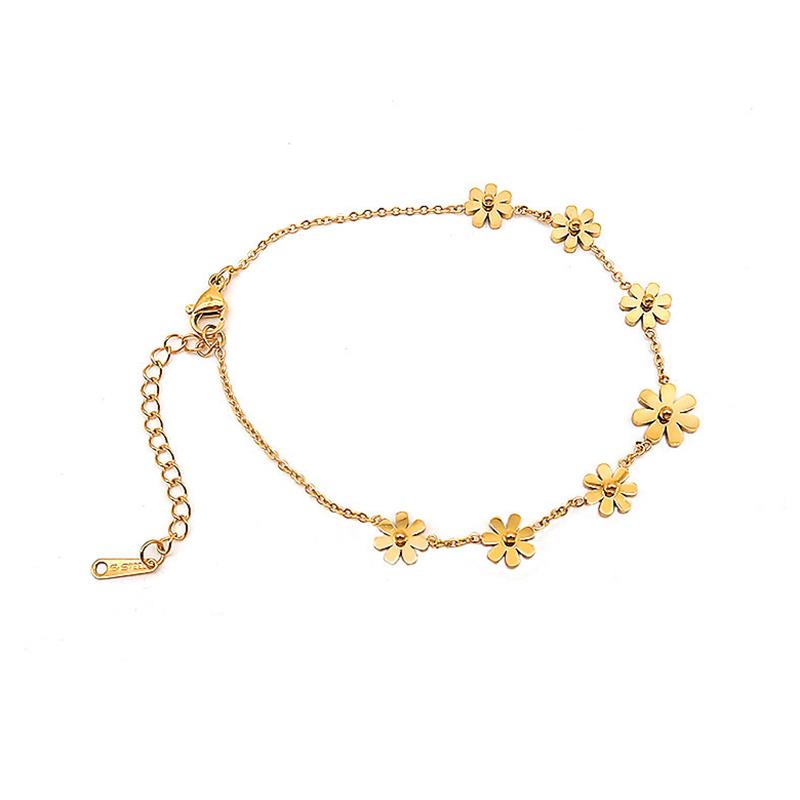 WHITE LEAF 18kt Gold Plated Daisy Chain Bracelet