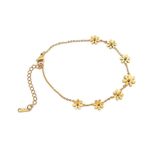 WHITE LEAF 18kt Gold Plated Daisy Chain Bracelet