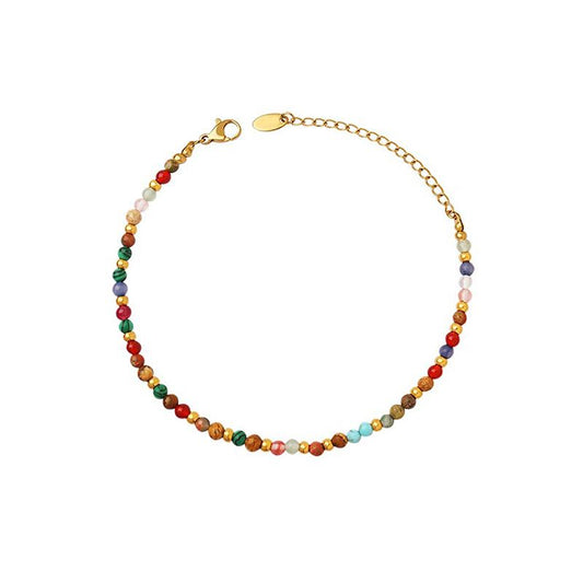 WHITE LEAF 18kt Gold Plated & Natural Stone Bracelet