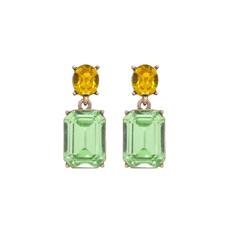 LAST TRUE ANGEL Gem Drop Earrings in Citrine & Green