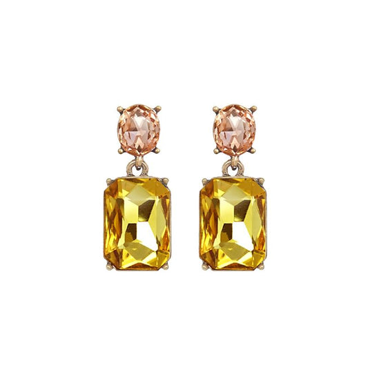 LAST TRUE ANGEL Gem Drop Earrings in Rose & Citrine