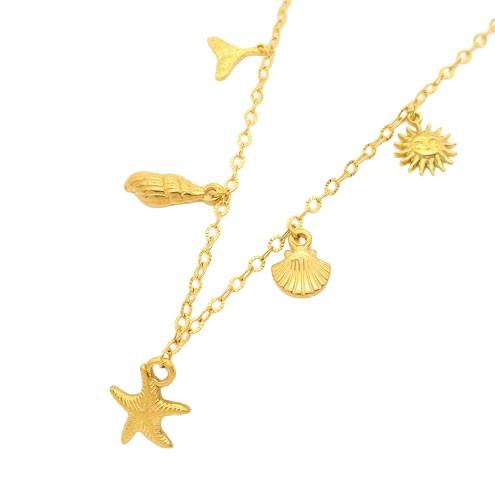 WHITE LEAF 18kt Gold Plated Seaside Charm Necklace