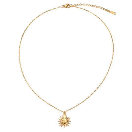 WHITE LEAF 18kt Gold Plated Sun Goddess Necklace