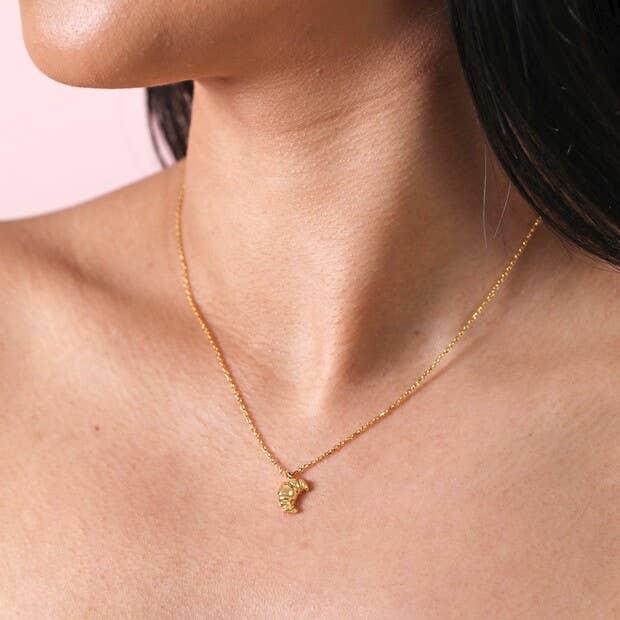 Croissant Pendant Necklace 14ct Gold Plated