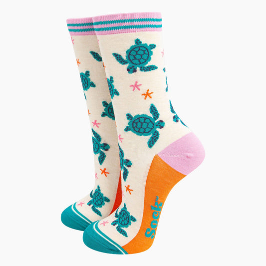 Sea Turtles & Starfish Bamboo Socks