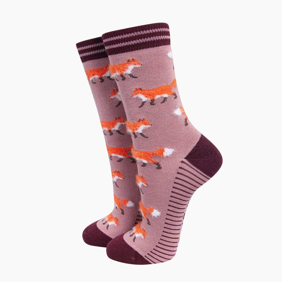 Pink Fox Fluffy Bamboo Socks