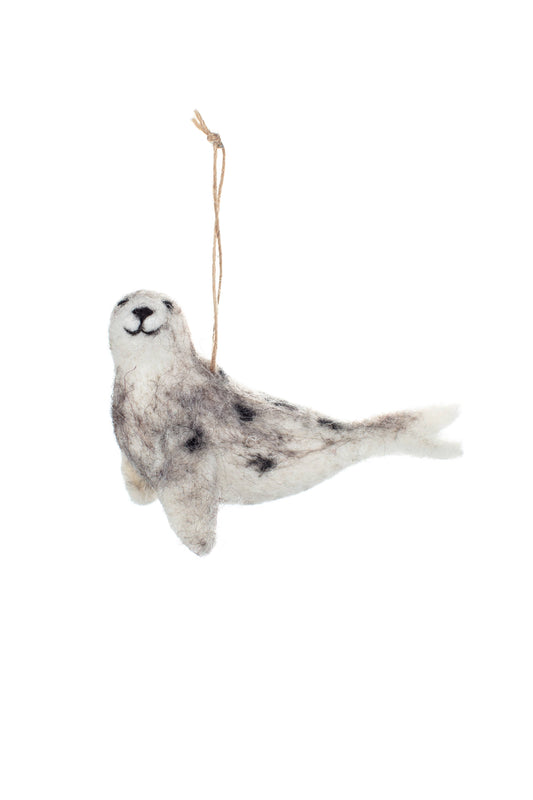 Upright Harbour Seal Hanging Decoration