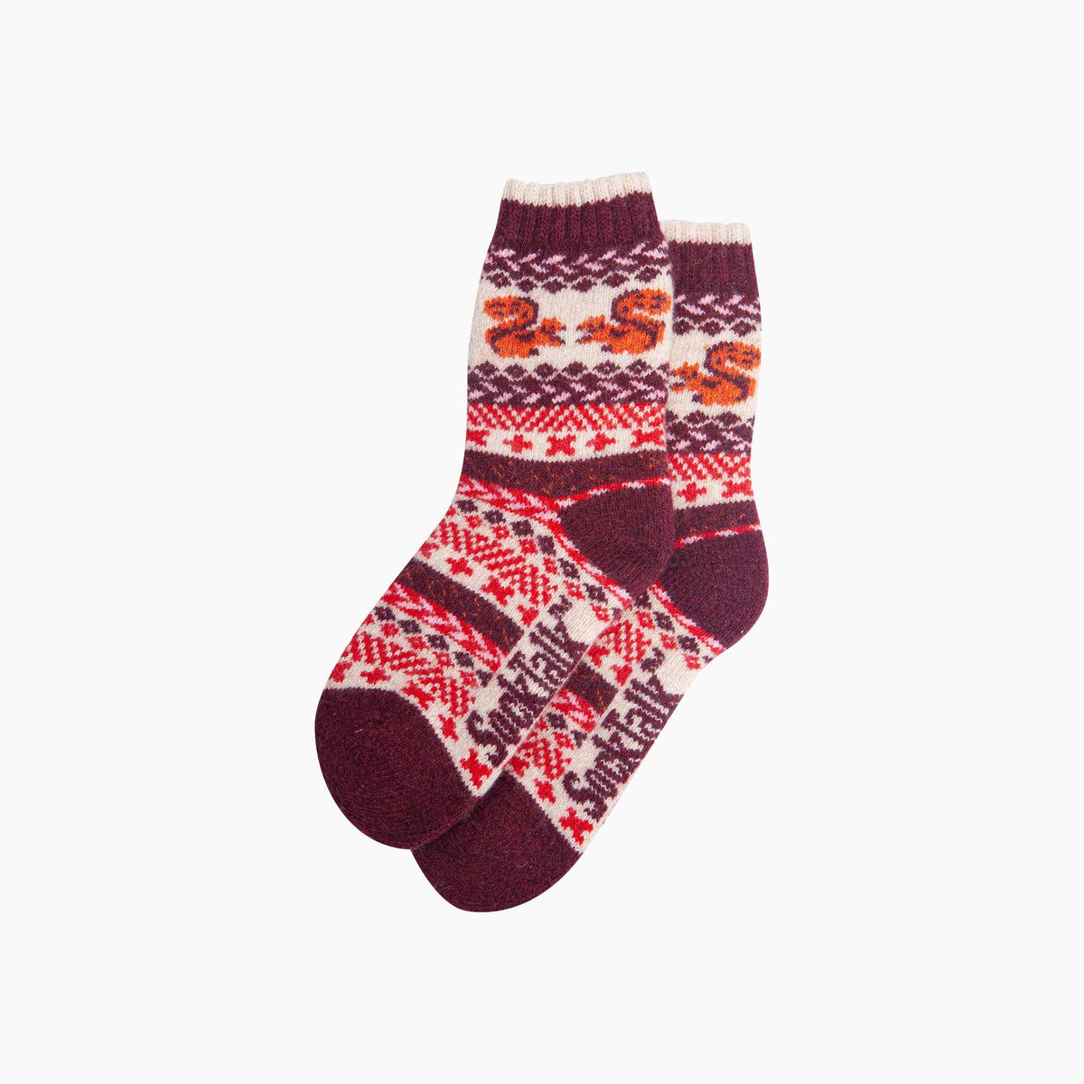 Thick Squirrel Fair Isle Wool Blend Socks (3-7)