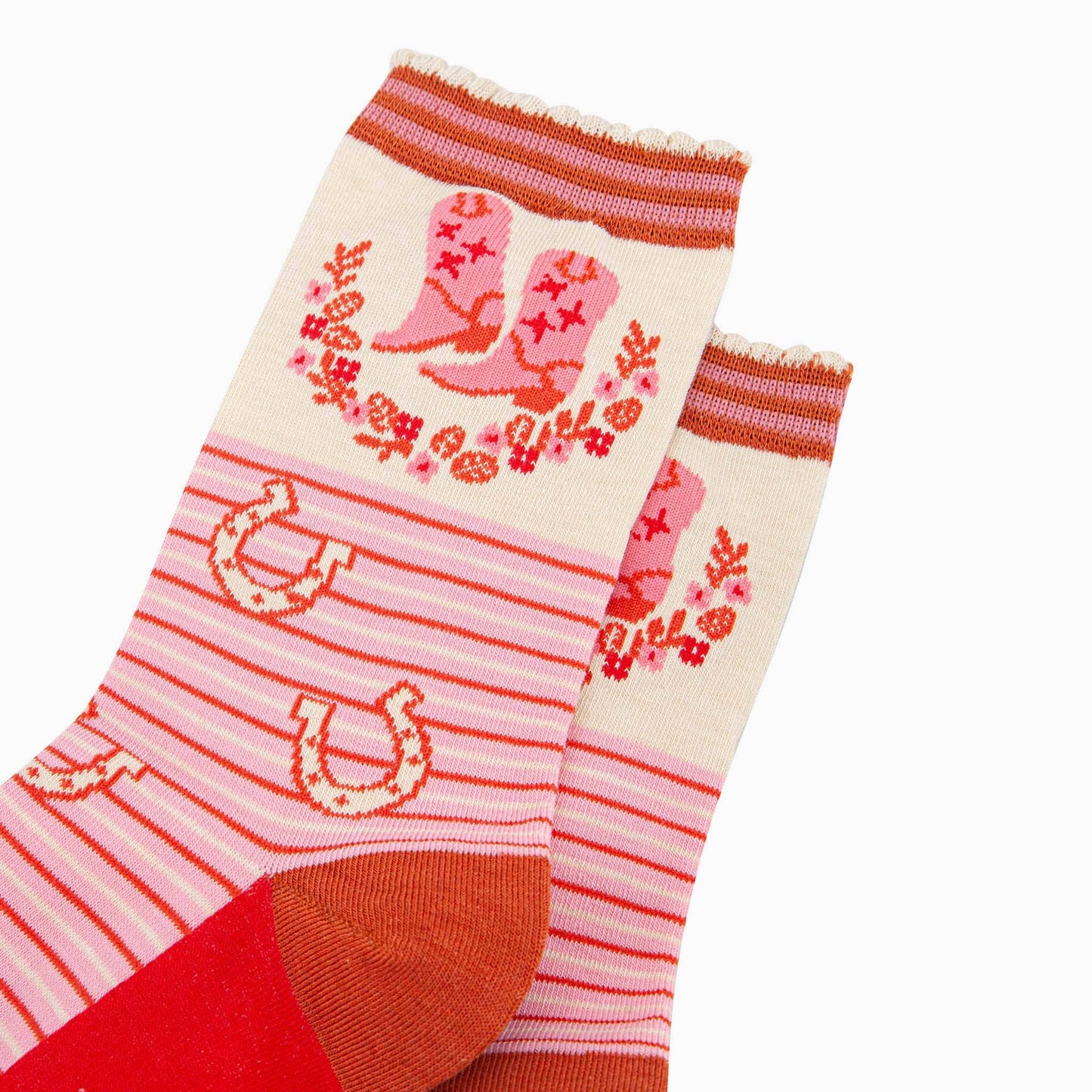 Cowboy Boot Stripe Bamboo Socks