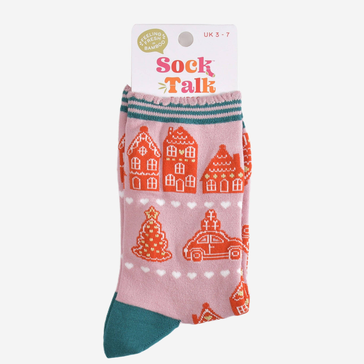 Gingerbread Village Bamboo Socks