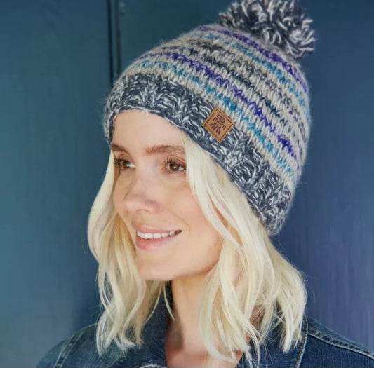Langtang Bobble Beanie Blue
