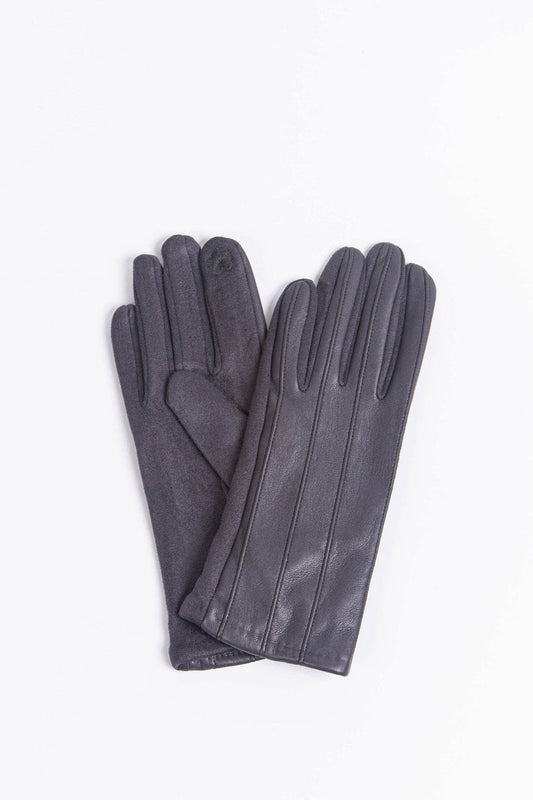Vertical Stitch Gloves in Grey