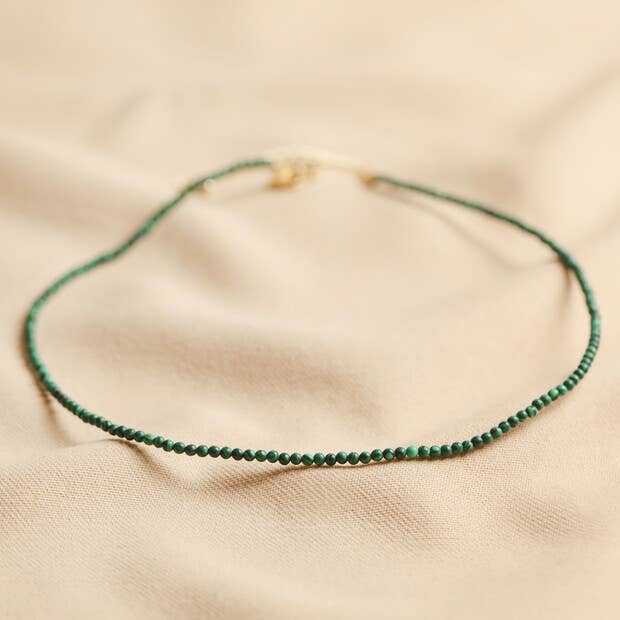 Short Malachite Beaded Necklace