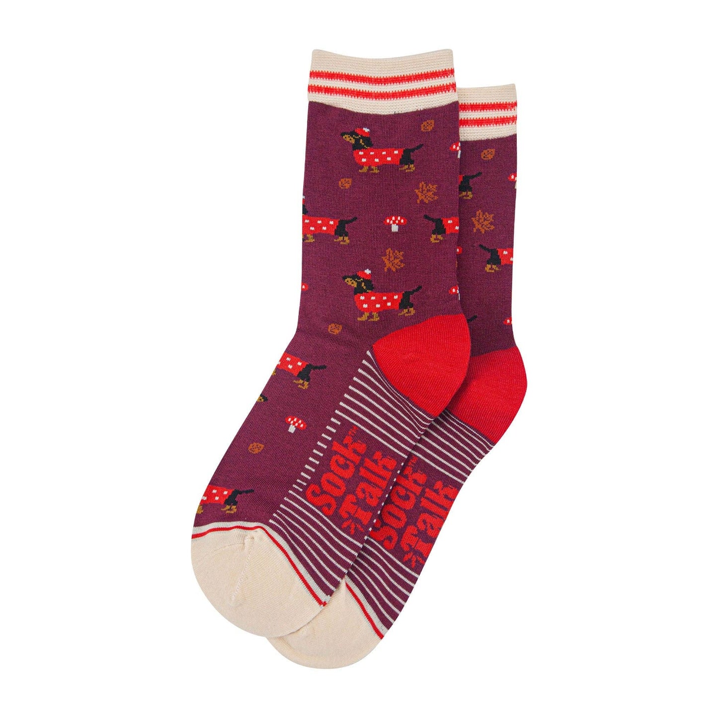 Sausage Dog & Toadstool Bamboo Socks