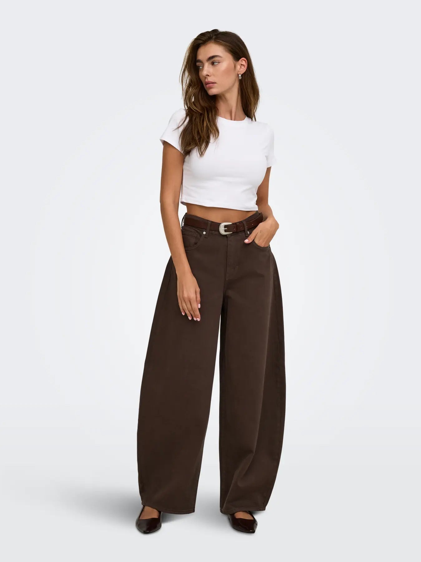 ONLY Taylor Barrel Leg Jeans Brown