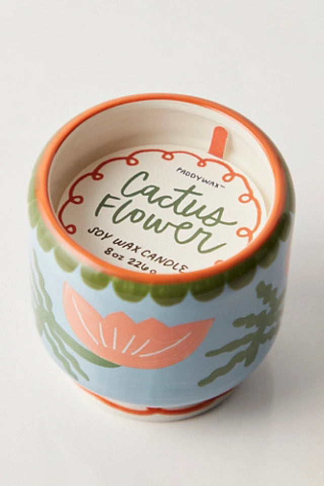 Paddywax Cactus Flower Ceramic Soy Candle